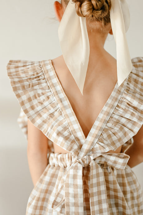 PLAID FRILL BACK DRESS FOR MINI's