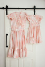 Load image into Gallery viewer, PLAID CROSS ELASTIC MOMMY DRESS