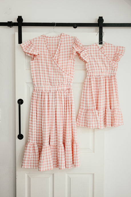 PLAID CROSS ELASTIC DRESS FOR MINI's