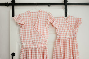 PLAID CROSS ELASTIC MOMMY DRESS