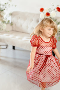RED DOTS DRESS FOR MINI's