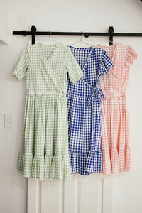 PLAID CROSS ELASTIC MOMMY DRESS