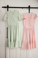 Load image into Gallery viewer, PLAID CROSS ELASTIC MOMMY DRESS