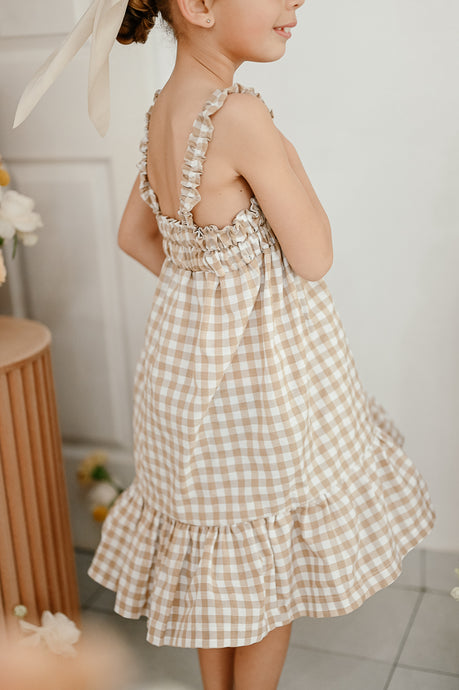 PLAID STRAPY DRESS FOR MINI's