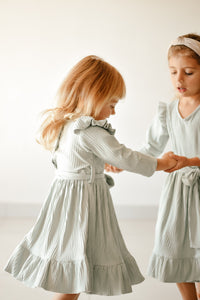 Long sleeve Pleated dress for Mini