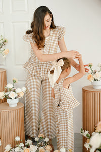 PLAID MOMMY FRILL TOP