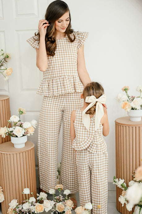 PLAID MOMMY FRILL TOP