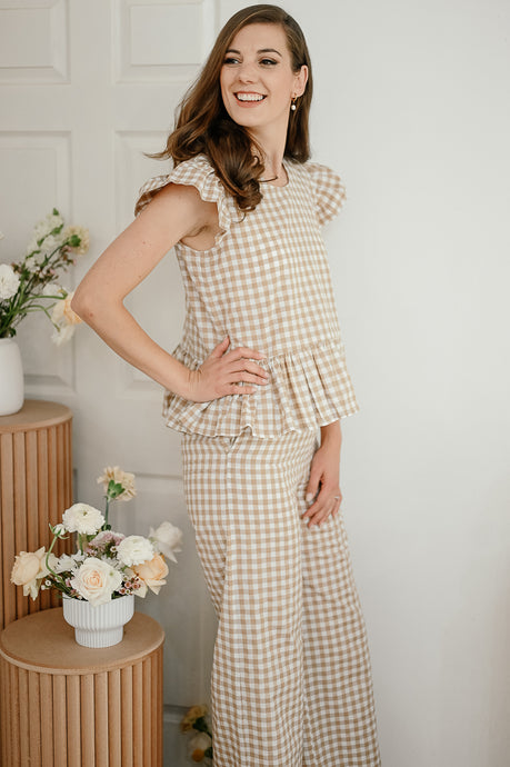 PLAID MOMMY LONG PANTS