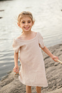 BACK BOW MUSLIN DRESS FOR MINI's