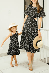 FLORAL ANGLAISE OPEN BACK MOMMY DRESS