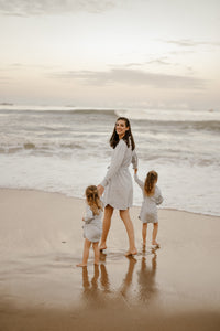Mommy Long sleeve FRONT BUTTON Pleated dress